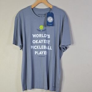 Life Is Good Men's Blue Pickleball Tee Size Large NwT.